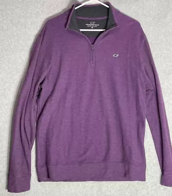 Vineyard Vines Quarter Zip Purple Men's Pullover Pima Cotton Size Medium • $23.98