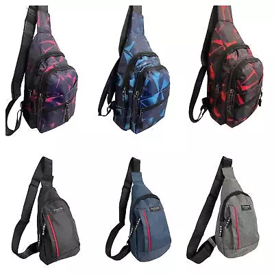 Mens Chest Bag Pack Outdoor Travel Sport Shoulder Sling Backpack Cross Body Bags • £3.99