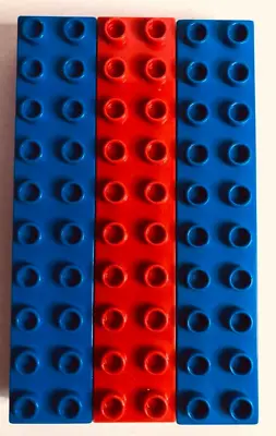 BULK LOT_DUPLO 2x10 Classic Blocks_2 X Blue + 1 Red Brick. Hard To Find • $10.99