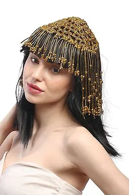 Ladies Wig Cleopatra Courtesan Harem 20er Years Glamour 1001 Night Black • £10.33