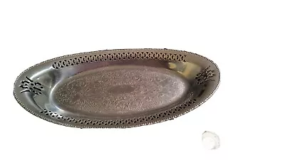 Krome Kraft Farber Bros. Stainless Dish Serving Bread Tray Vintage • $9.99
