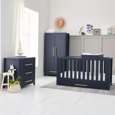 Tutti Bambini Tivoli 6 Piece Nursery Furniture Set W/ Mattress Wood - Navy • £1391.48