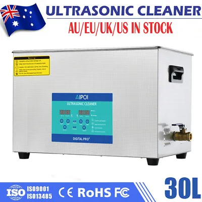 Digital Ultrasonic Cleaner 30L Jewelry Cleaning Tank Machine W/ Heater Timer AU • $399.59