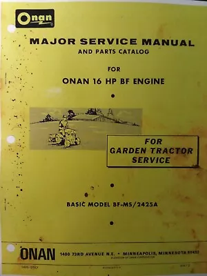 Massey Ferguson MF 1655 Garden Tractor BF MS Onan 16 H.p Engine Service Manual • $109.95