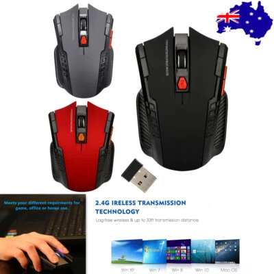 $9.58 • Buy 2.4GHz Wireless Cordless Optical Mouse Mice USB Receiver For PC Laptop Notebook