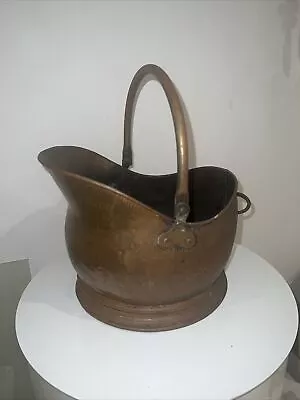 Large Vintage Copper And Brass Coal Skuttle Bucket • £6.99