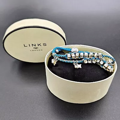 Links Of London Christmas Friendship Bracelet With Turquoise & Rainbow Cord • £75