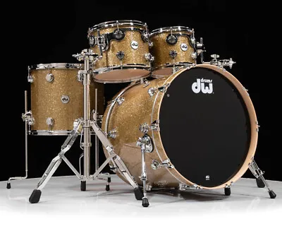 DW Collector's 4pc Maple 3/3/3 Kit - Gold Glass W/Chrome HW • $4035