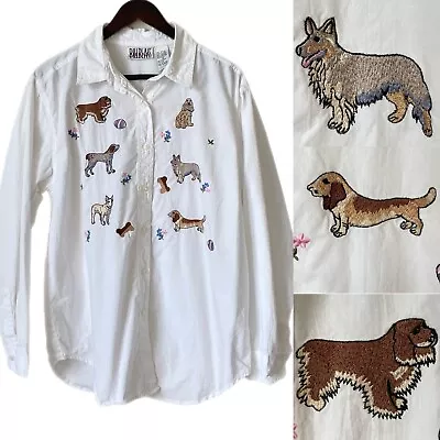 BILL BLASS Shirt Button Up Vintage Dogs Novelty Sz M • $27.94