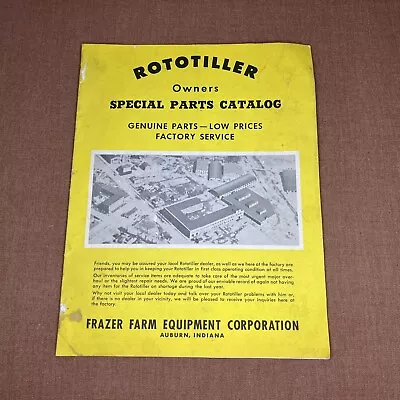 Vintage Rototiller Owners Special Parts Catalog Auburn IN Frazer Farm • $9.72