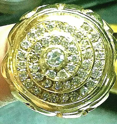 1oK Gold HUGE HEAVY Hip Hop NUGGET BLING Ring Kentucky Cluster Weighs 39.2gms • $4495