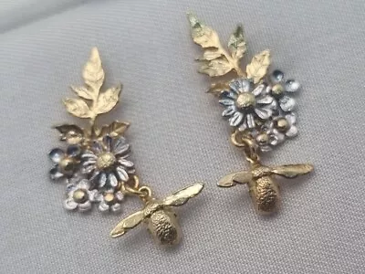 Alex Monroe Bee Pos Bloom Earrings Earrings Silver Gold Excellent • $271.08