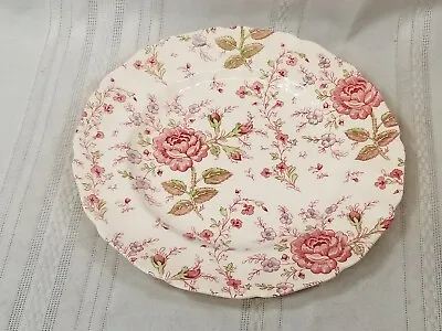 Vintage Johnson Bros Rose Chintz Dinner Plate 10  England Pink Floral • $24.44