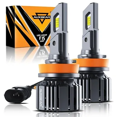 AUXBEAM Canbus H11 LED Headlight Super Bright Bulbs Kit White High/Low Beam 2PCS • $38.99