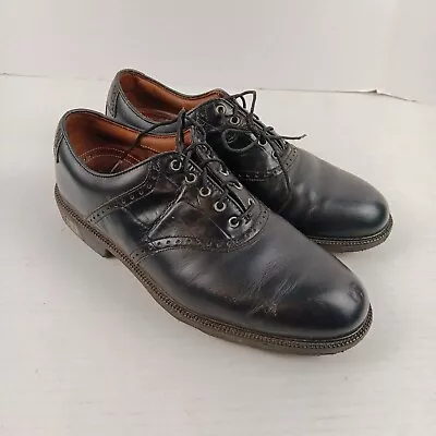  FOOTJOY Icon FJ Black Leather  Oxford Golf Shoes Mens 8.5 M • $8