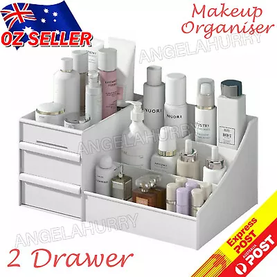 $14.95 • Buy Makeup Organiser Storage Box Jewelry Tissue Cabinet With 2 Drawer Case NEW