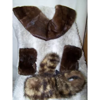 Vintage Fur Collar Cuffs Glamour Repurpose Sewing Coats • $50