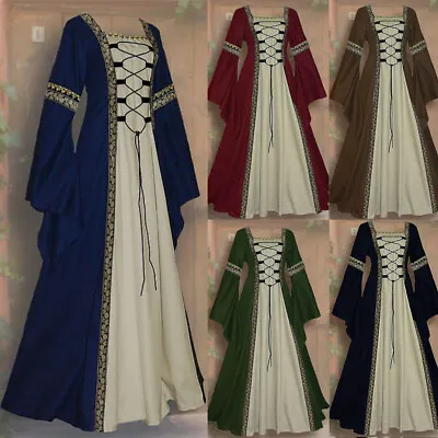 Gothic Costume Party Dress Medieval Renaissance Dress Women's Vintage Halloween • £30.99