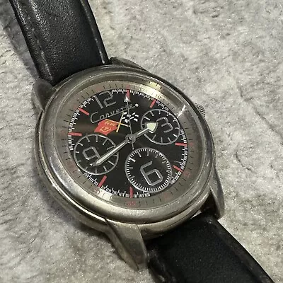 Vintage Chevy Corvette Leather Band Wrist Watch 3 6 9 Racing Face • $65