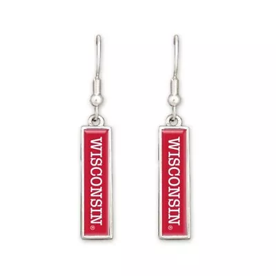 $12.75 • Buy Wisconsin Badgers Officially Licensed Silver Dangle Logo Charm Earrings