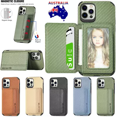 $12.39 • Buy For IPhone 14 13 12 11 Pro XS MAX XR X 6 7 8 Plus Case Magnetic With Card Holder