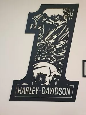 Harley Davidson - Number 1 LASER CUT SIGN FOR MAN CAVE BAR OR SHED • $70