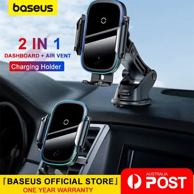 Baseus Wireless Car Charger Holder Mount Infrared Automatic For IPhone 15 Galaxy • $39.59