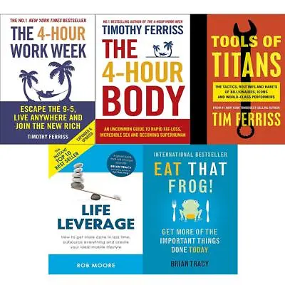 $69.82 • Buy Life Leverage 4 Hour Work Week Body Tools Of Titans 4 Books Collection Set NEW