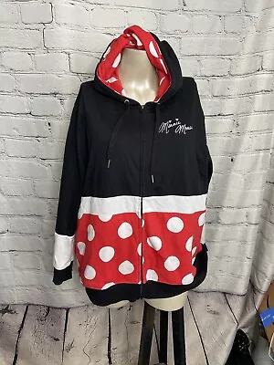 Authentic Disney Parks Minnie Mouse Hoodie Sweatshirt Womens Full Zip Size 2XL • $55