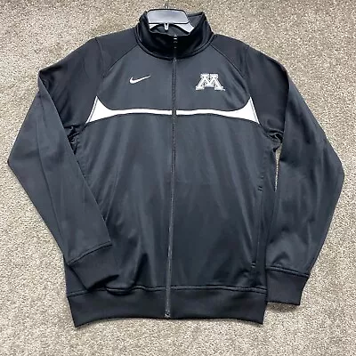 Minnesota Golden Gophers Jacket Adult Small Black Track Full Zip Nike Mens • $17.59