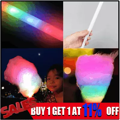 Colorful LED Glow Sticks Cotton Candy Cones Reusable For Children Party Fun UK • £3