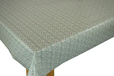 Fryetts Safi Seafoam Cotton PVC Fabric WIPE CLEAN Tablecloth Oilcloth • £6.50