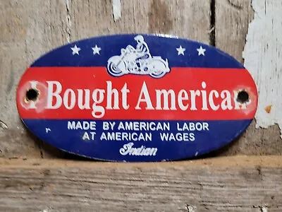 Vintage Indian Motorcycle Porcelain Sign American Made Service Dealer Sales Sign • $134.82