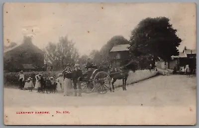 £20 • Buy Horse & Cart At Llantwit Vardre Fardre Glamorgan Wales Postmark 1904 Postcard