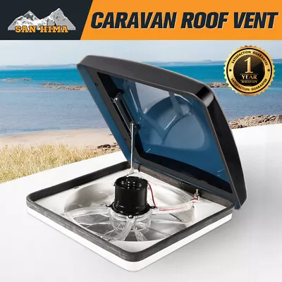 San Hima Caravan Roof Vent 12V Fan RV Shower Hatch 355x355mm Motorhome Camper • $159.95