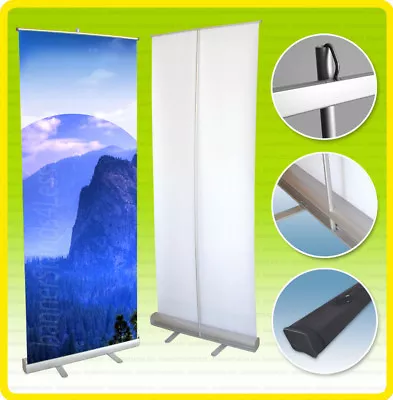24x79 Retractable Banner Stand Trade Show Roll Up Custom Display Free Printing • $72.99