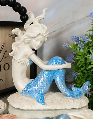 Lovesick Mermaid Sitting On Ocean Floor Statue Beautiful Atlantis Mermaid Decor • $25.99