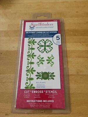 £5 • Buy Spellbinders Shapeabilities Holly Accents Metal Cutting Dies