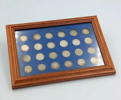 Vintage Silver Threepence Framed Collection - 1902 To 1941 (24 Coins) • £0.99