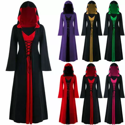 $22.76 • Buy Womens Medieval Renaissance Gothic Cloak Halloween Hoodie Fancy Plus Size Dress