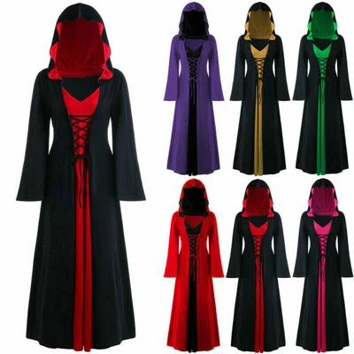 $22.76 • Buy Womens Medieval Renaissance Gothic Cloak Halloween Hoodie Fancy Plus Size Dress
