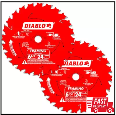 6-1/2 In. 24-tooth Framing Circular Saw Blade Value Pack (2-pack) • $15.94