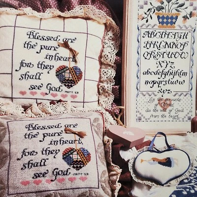 $9.98 • Buy Jeremiah Junction Pure In Heart Alphabet Pillow Matt 5:8 EPH Cross Stitch JL137