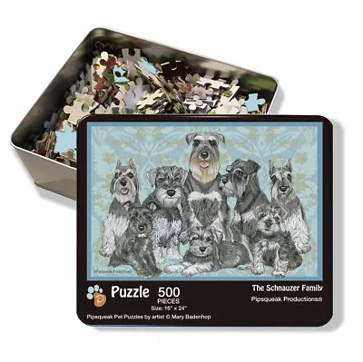 Schnauzer Jigsaw Puzzle 500-piece With Reusable Tin From Painting By Mary Bade • $32.95