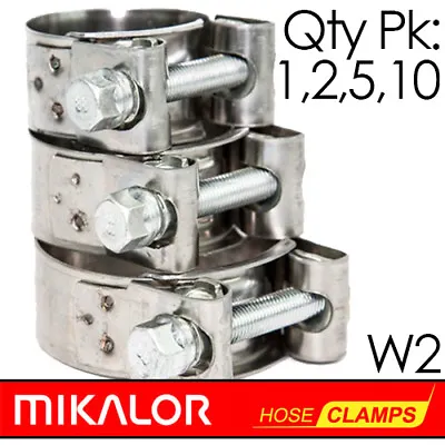 £4 • Buy Pack Of 1,2,5,10 | MIKALOR W2 | Stainless Steel | T Bolt Supra Hose Clip | Clamp