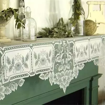 Heritage Lace HL-2091MSW 20 X 91 In. Heirloom Mantle Scarf - White • $43.96