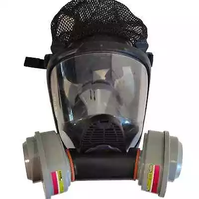 MSA Advantage 4100 Full Face Respirator With Twin Cartridge Adapter Size Large • $200