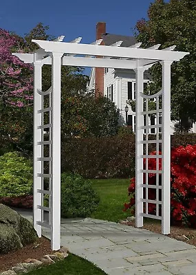 VITA WESTHAVEN Arbor Decorative Vinyl Garden Patio Arch Wedding Trellis Lattice • $304.99