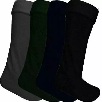 Mens Womens Fleece Wellie Socks Ladies Wellington Boot Thermal Liners Warm 6/11 • £10.99