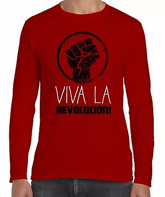 Viva La Revolution Cuba Long Sleeve T-Shirt - Che Guevara Marx Communism • $19.87